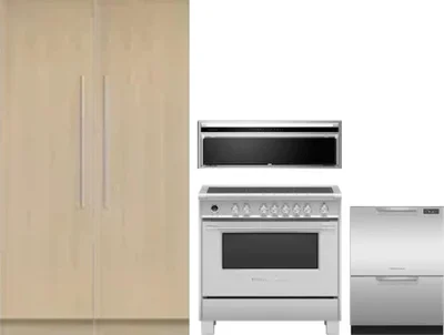 5 Piece Package Includes Refrigerator, Freezer, Range, Hood And Dishwasher